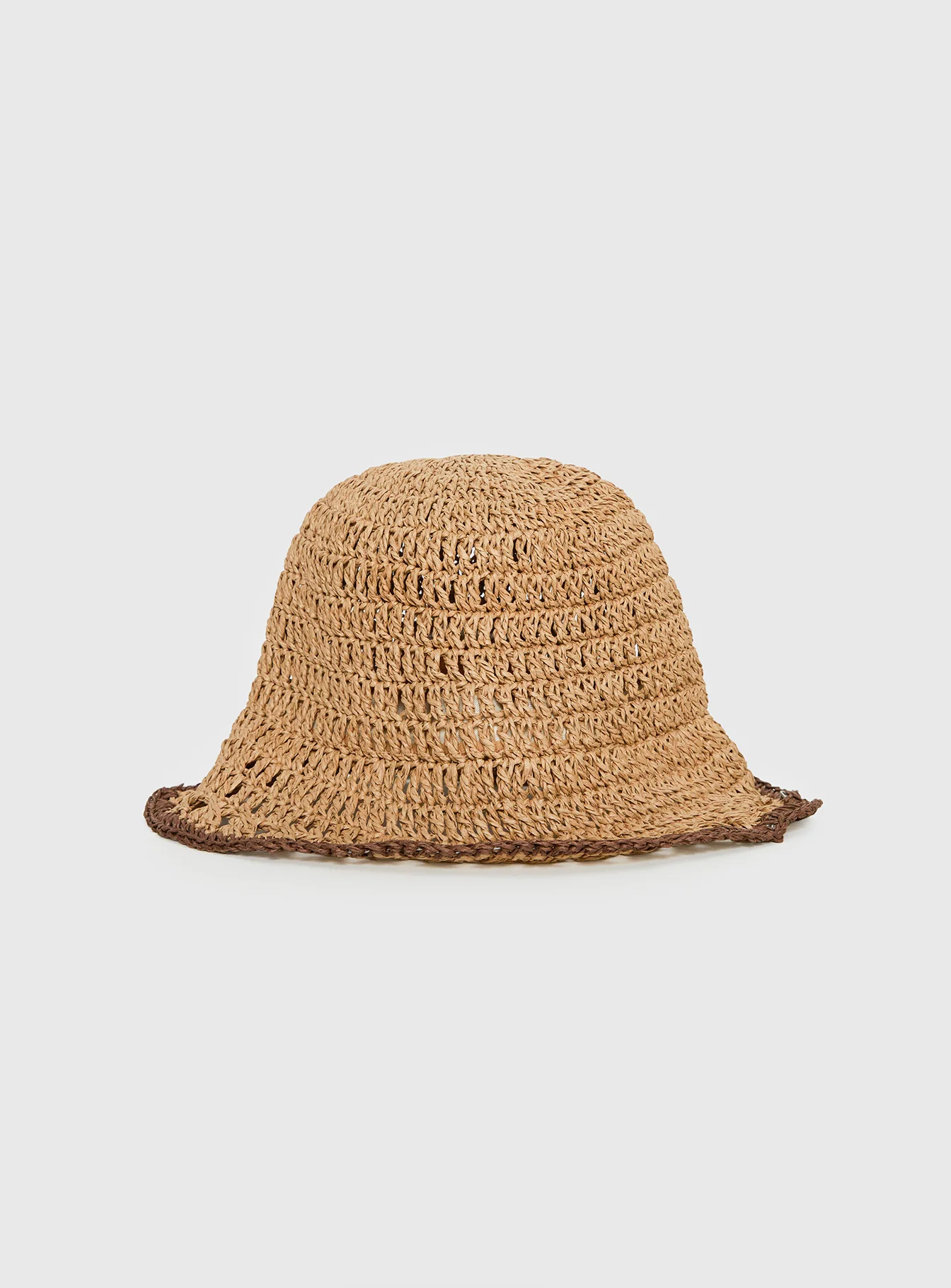 Kindall Straw Bucket Hat Tan