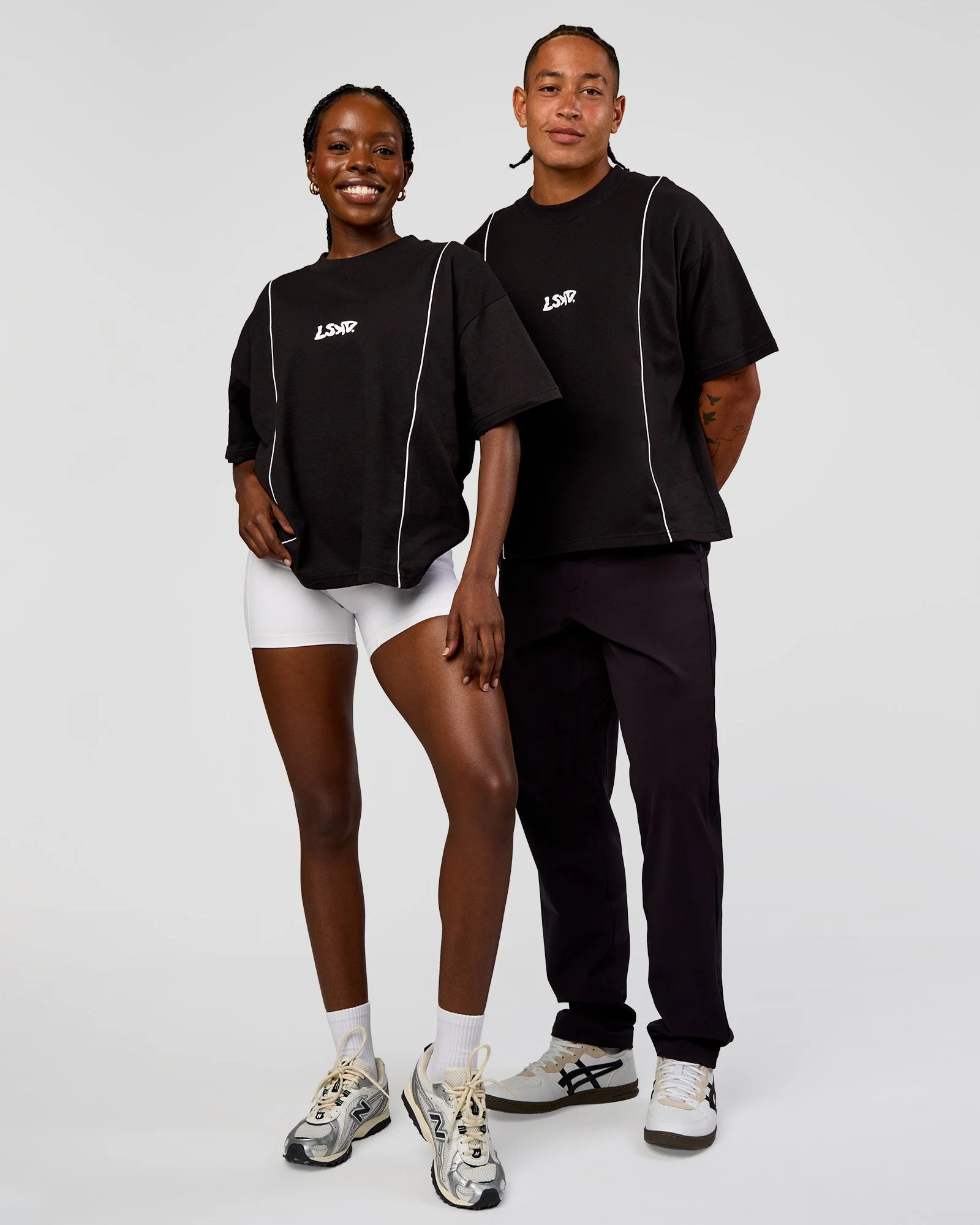 Axis Heavyweight Oversized Boxed Tee - Black-White