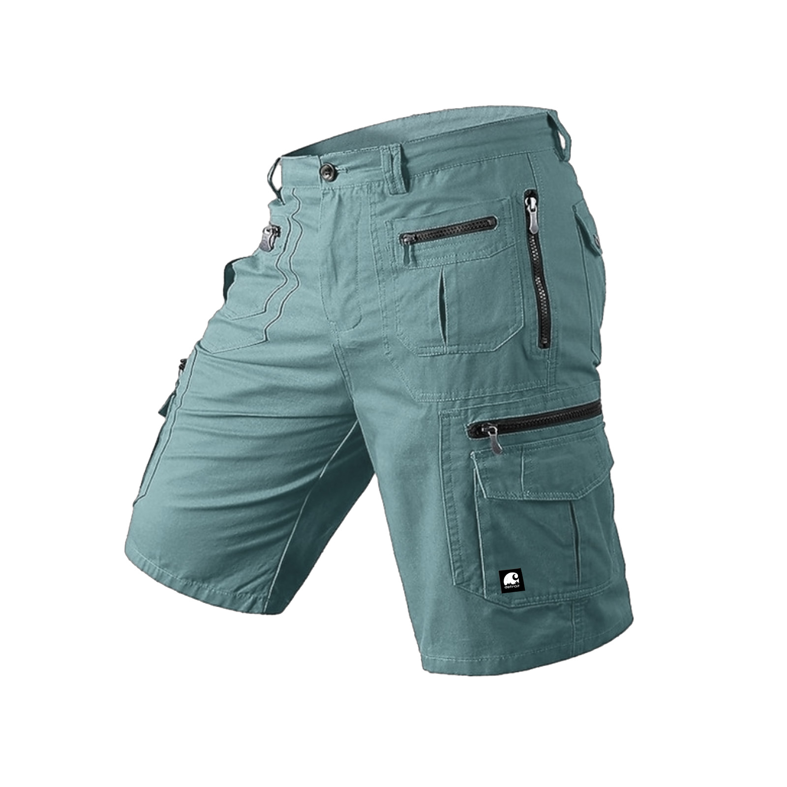Men's Tactical Cargo Cargo Shorts Shorts Casual Shorts Pocket Elastic Waist Plain Calf-Length Casual Outdoor Streetwear Fashion Streetwear Black Brown Inelastic