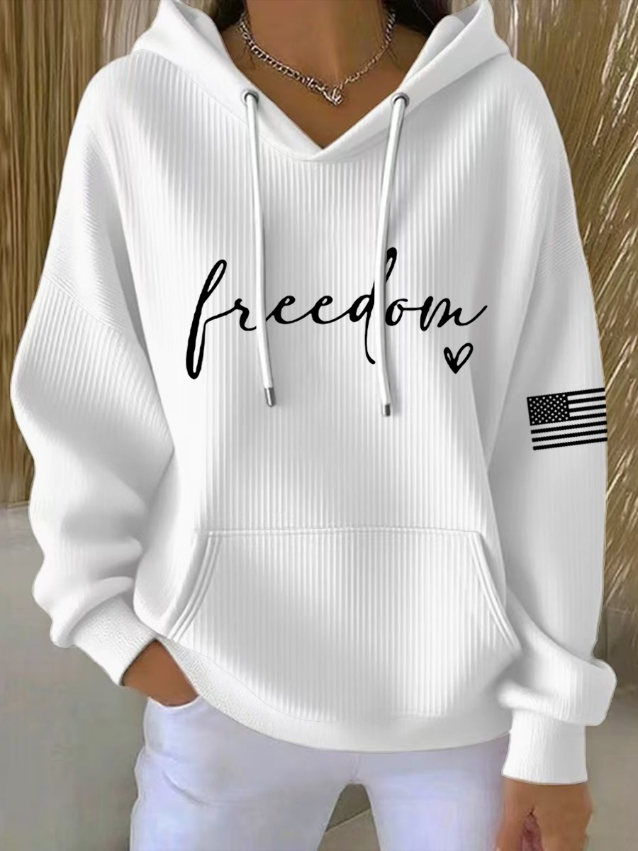 Women's Freedom  Flag Print Hoodie