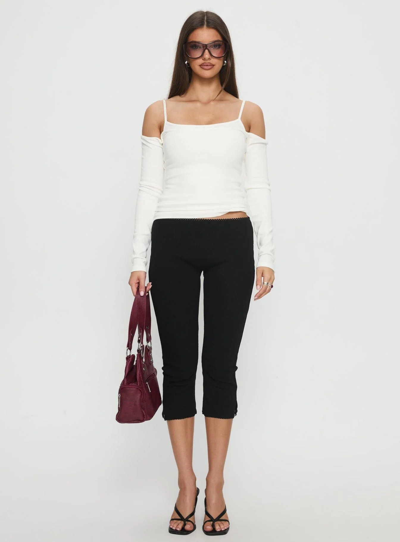 Baseline Rib Capri Pants Black