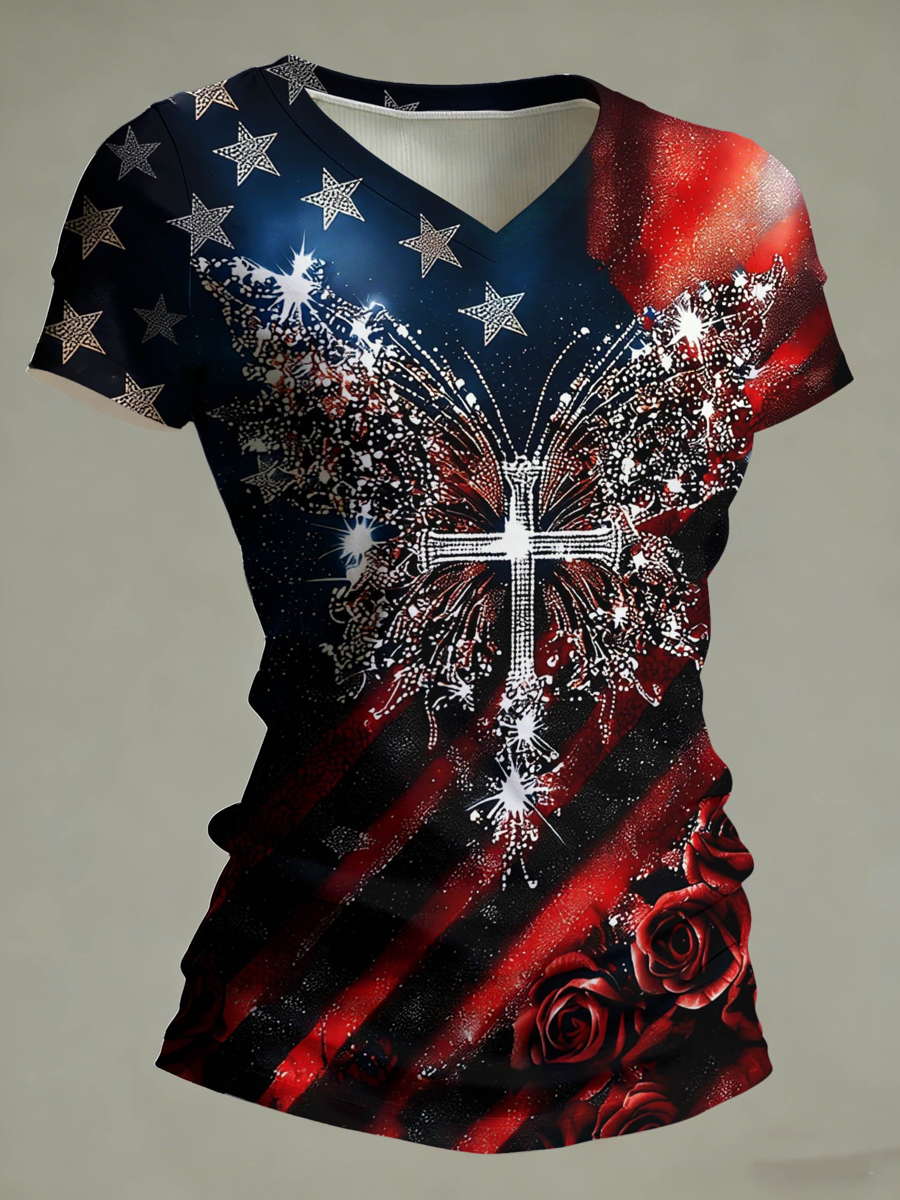 Women's Vintage Faith American Founding 250th Anniversary Short-Sleeved T-Shirt