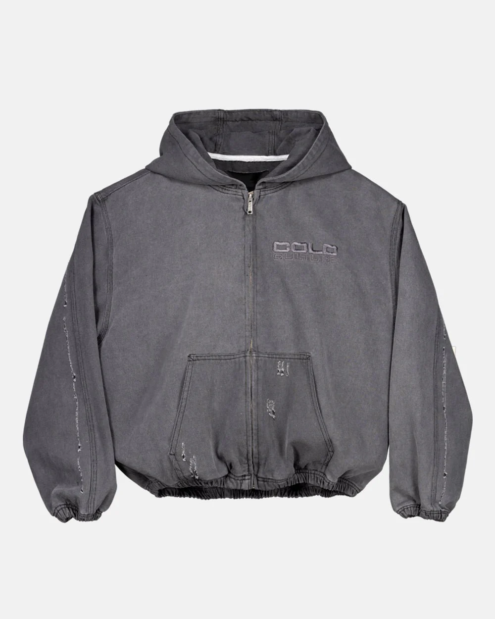 DOUBLE C STARS ZIP JACKET HEAVY GREY DENIM