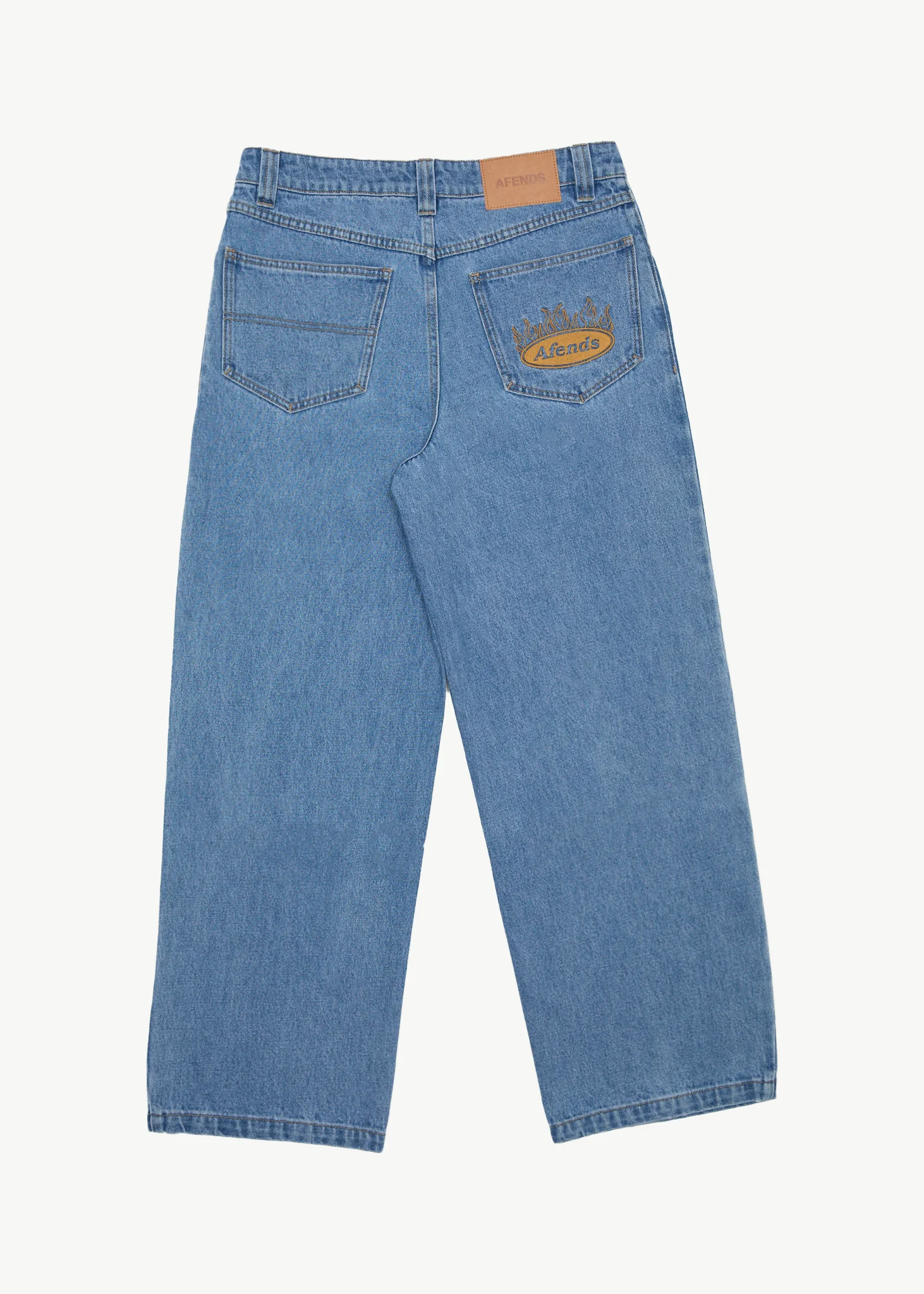 AFENDS Mens Fast Forward - Denim Ultra Baggy Jean - Worn Blue