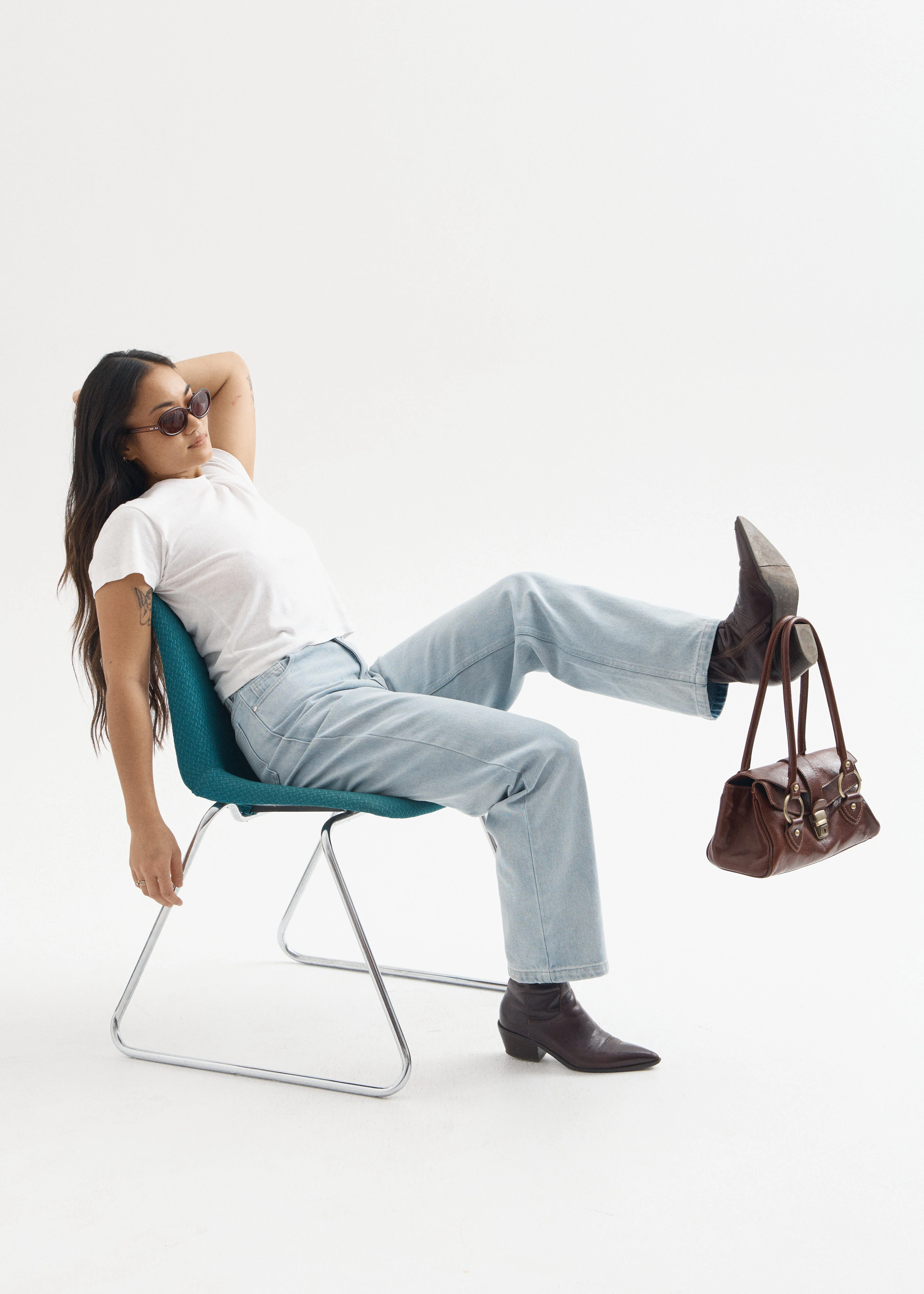 AFENDS Womens Leila - Straight Leg Jeans - Stone Blue