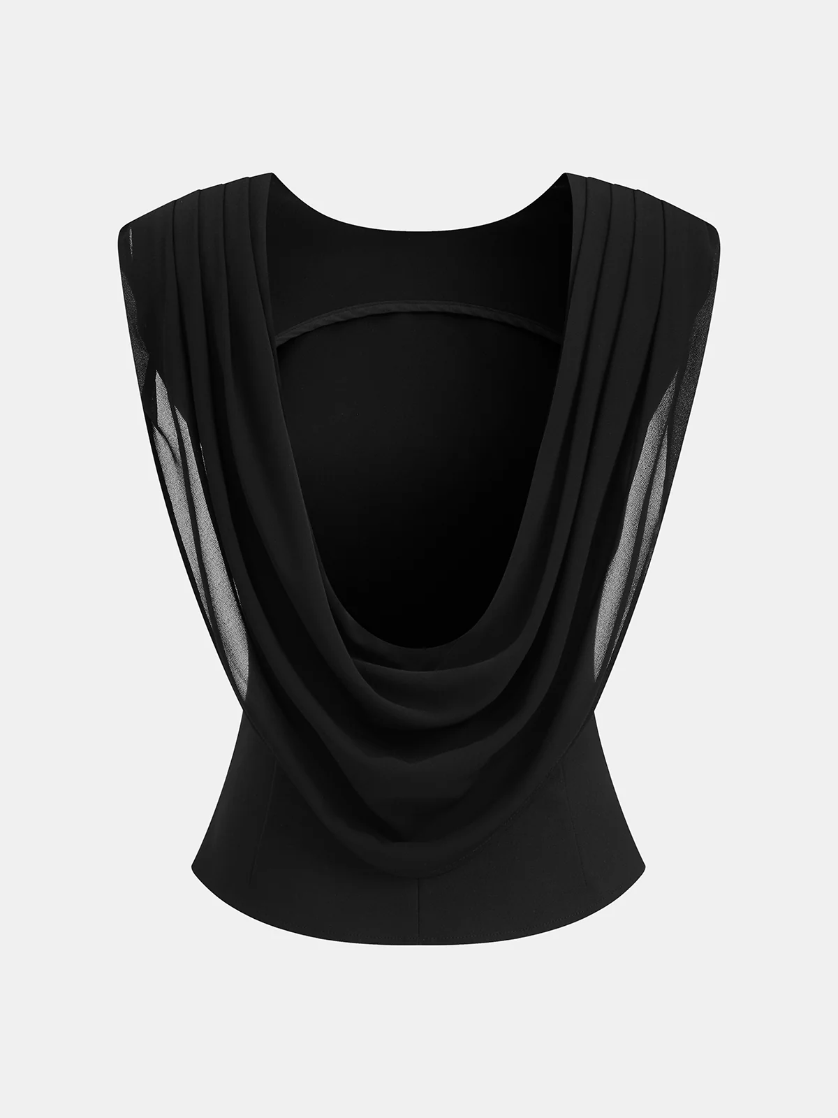 Draped Cowl-Back Sleeveless Top
