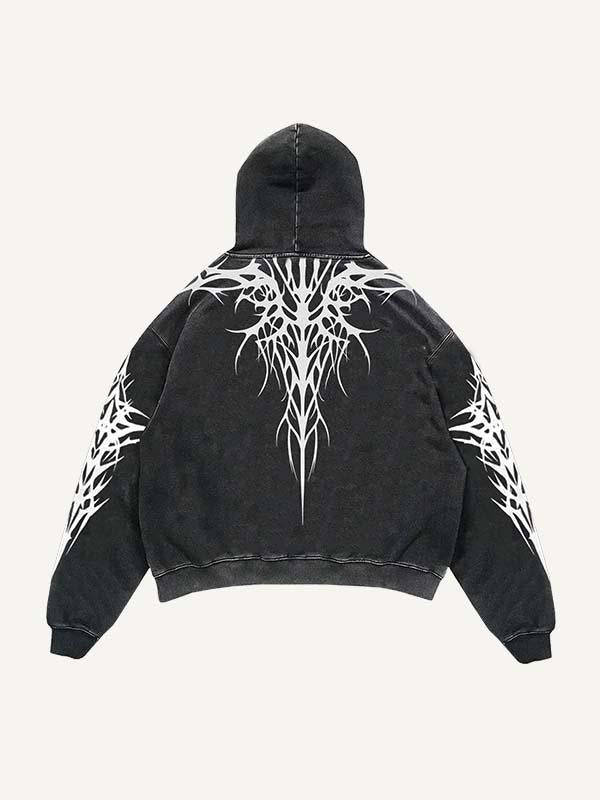 Graphic Print Slant Pockets Hoodie