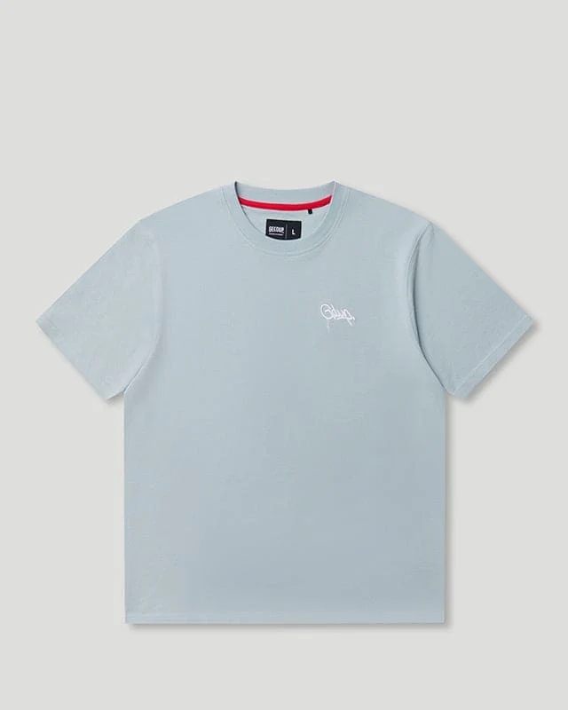 Micro Handstyle T-Shirt Washed Blue/White
