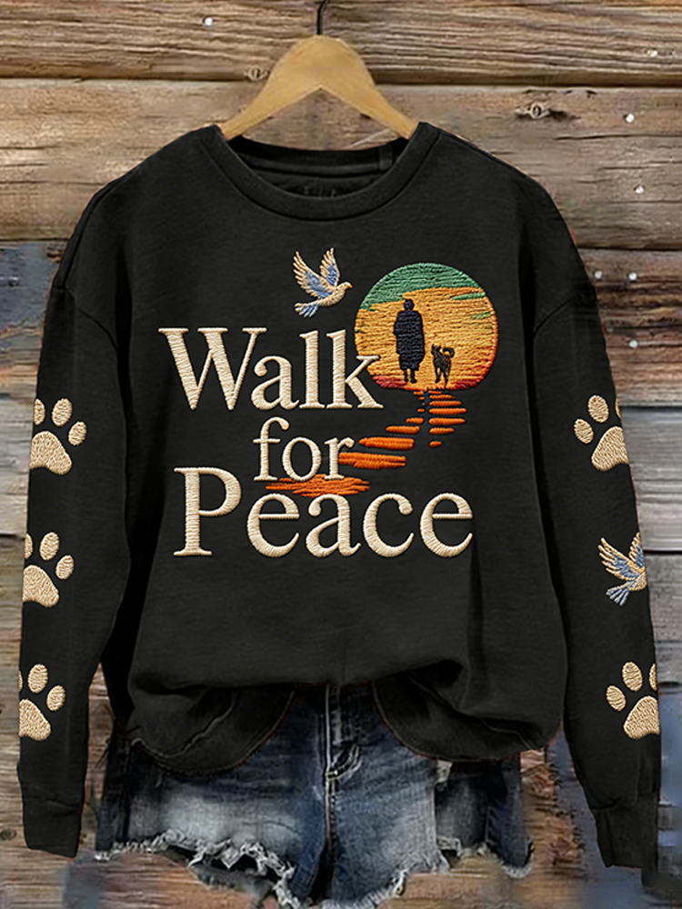 Walking For Peace Art Print Sweatshirt