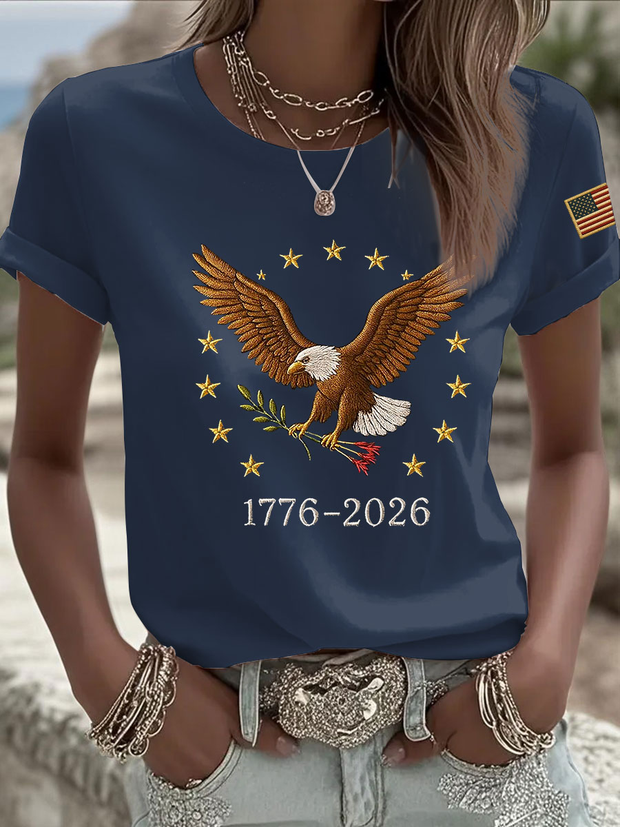 Women's 1776-2026 Printed Casual T-Shirt