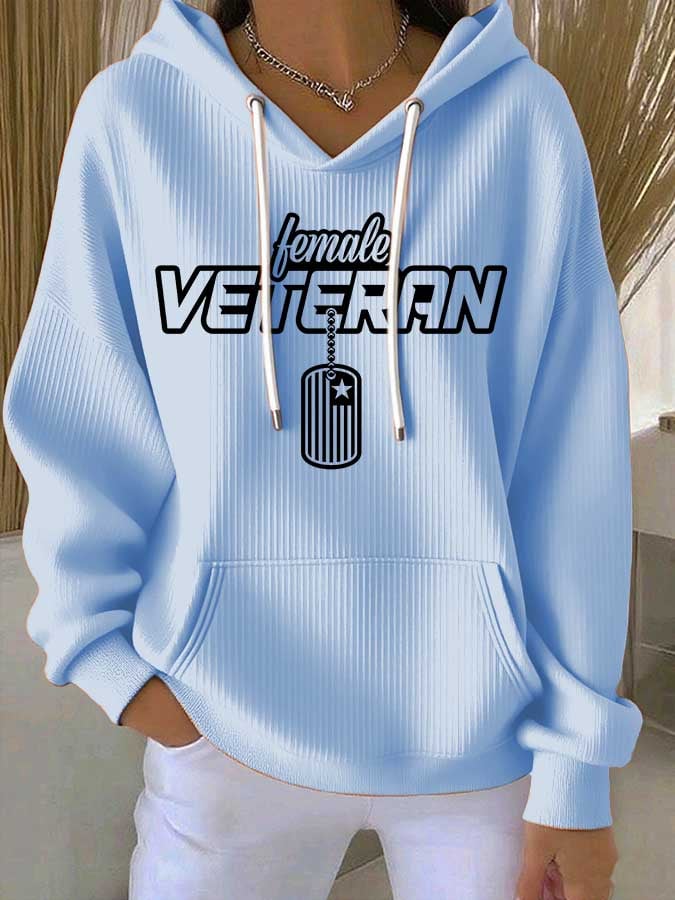 Women's Veteran Print Casual Sweatshirt