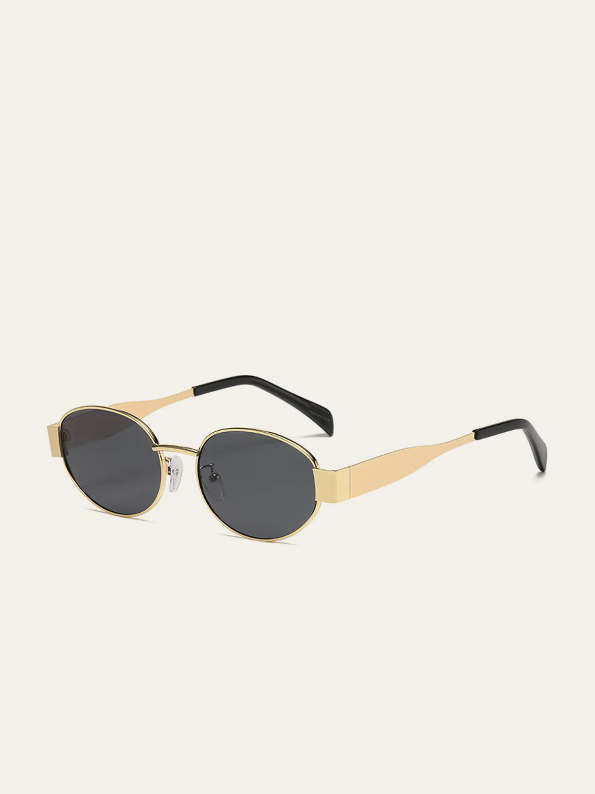 Gold-Trim Oval Sunglasses
