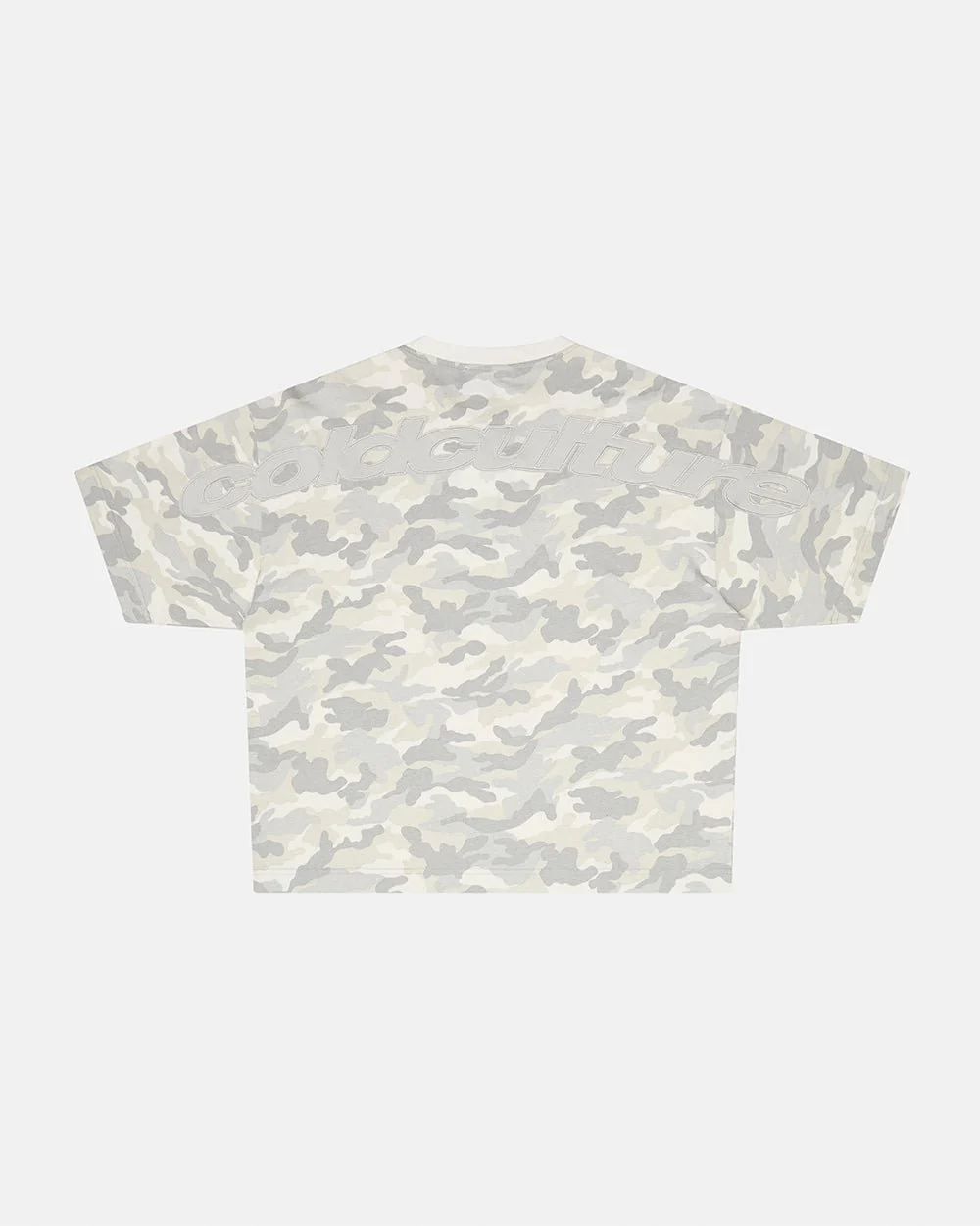 DISTRESS CURVED TEE CAMO GREY