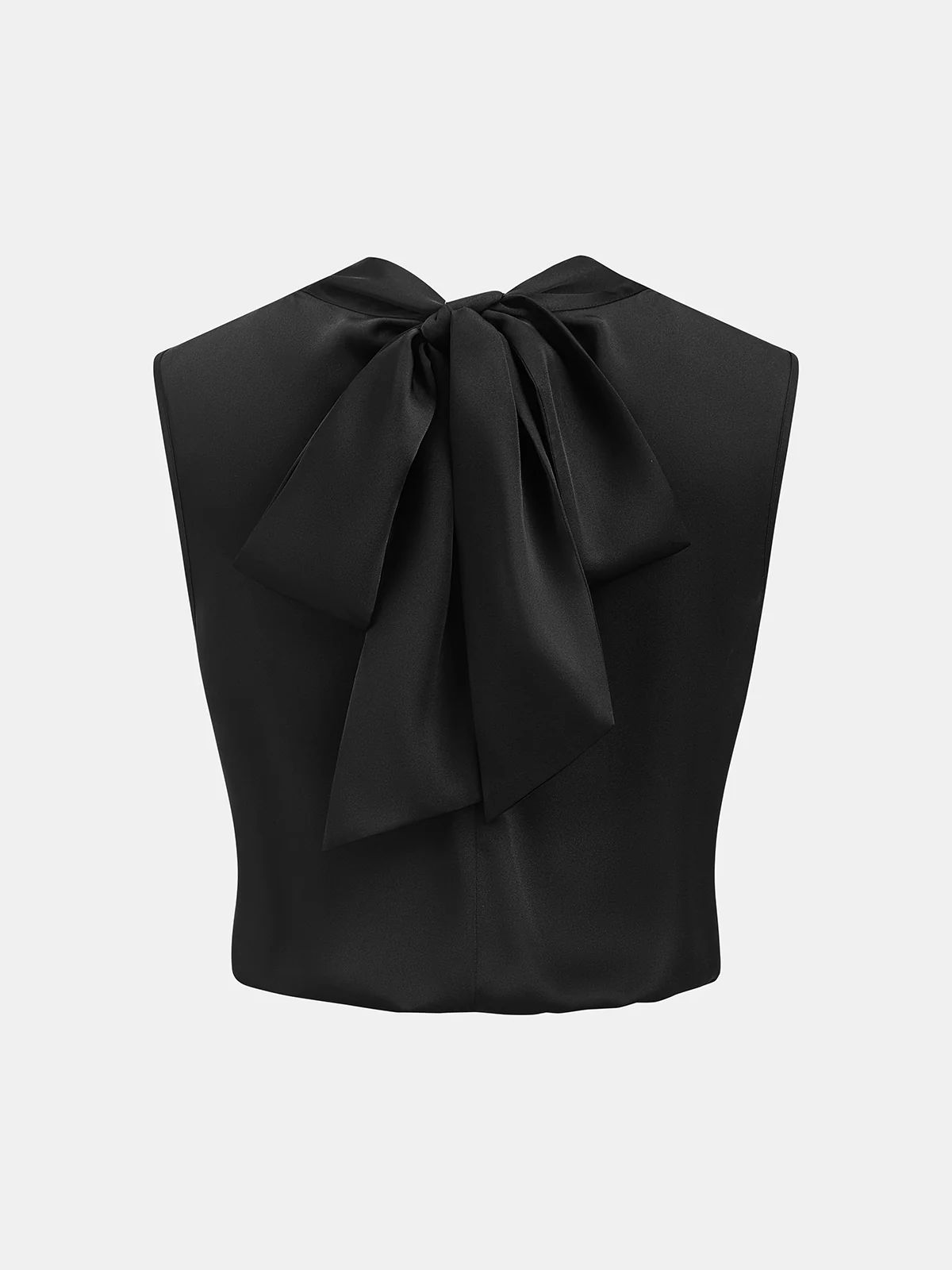 Satin Cowl-Neck Sleeveless Top