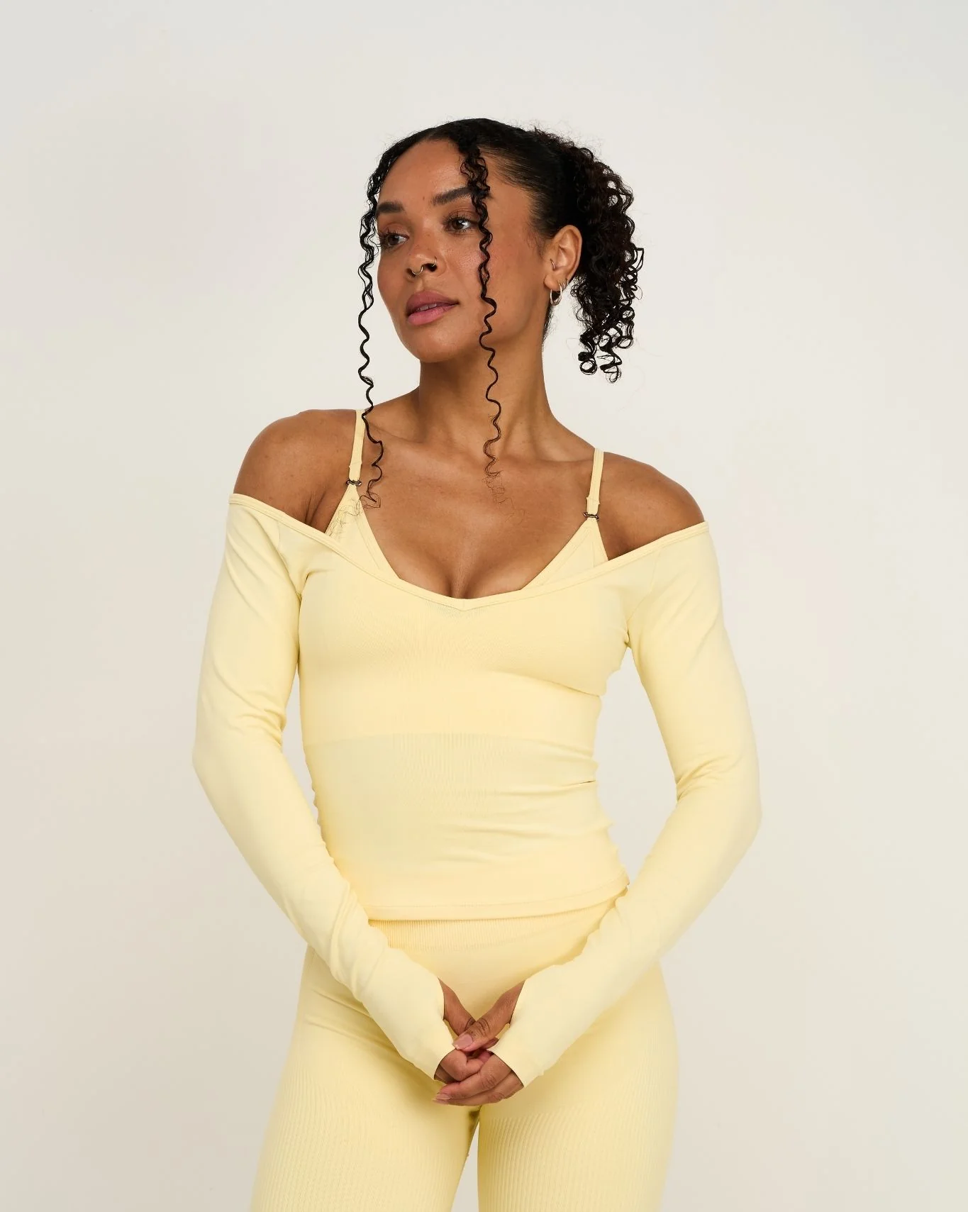 Elevate™ Sculpting Seamless V-Neck Top | Golden Butter