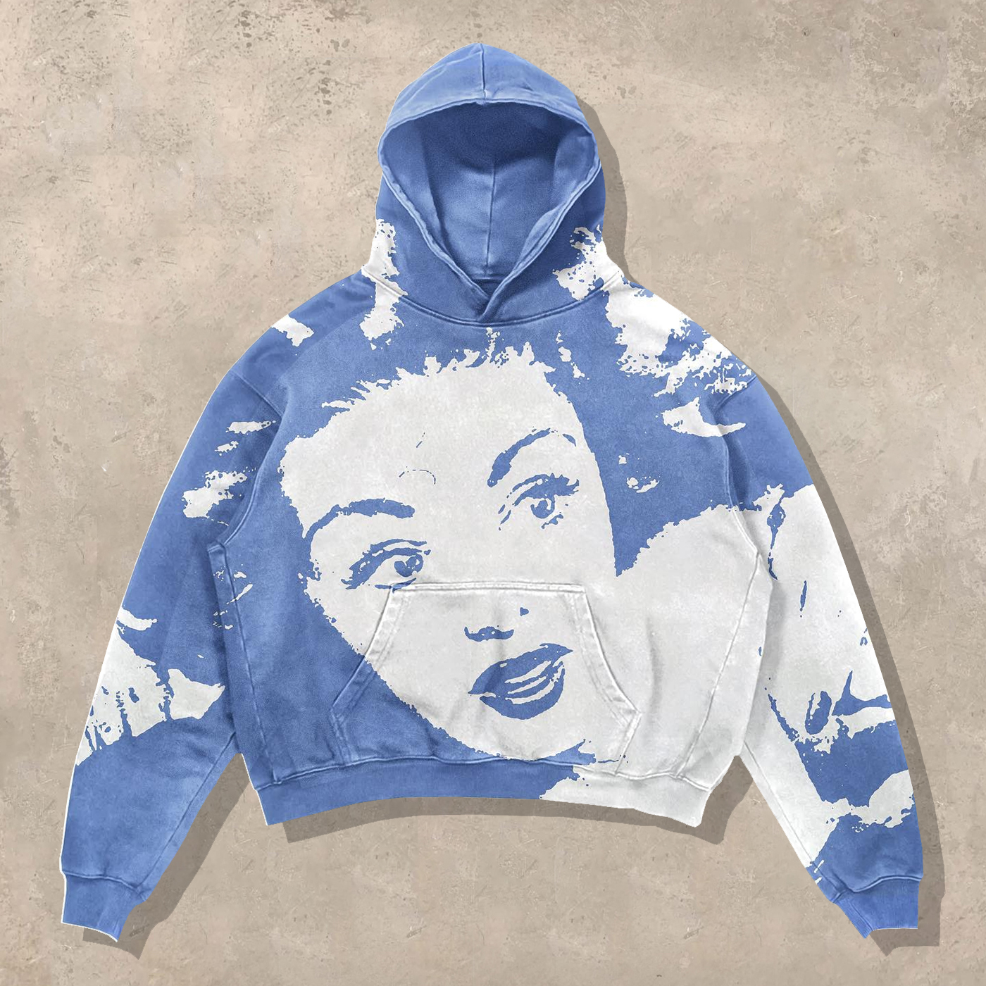 Retro character print hoodie