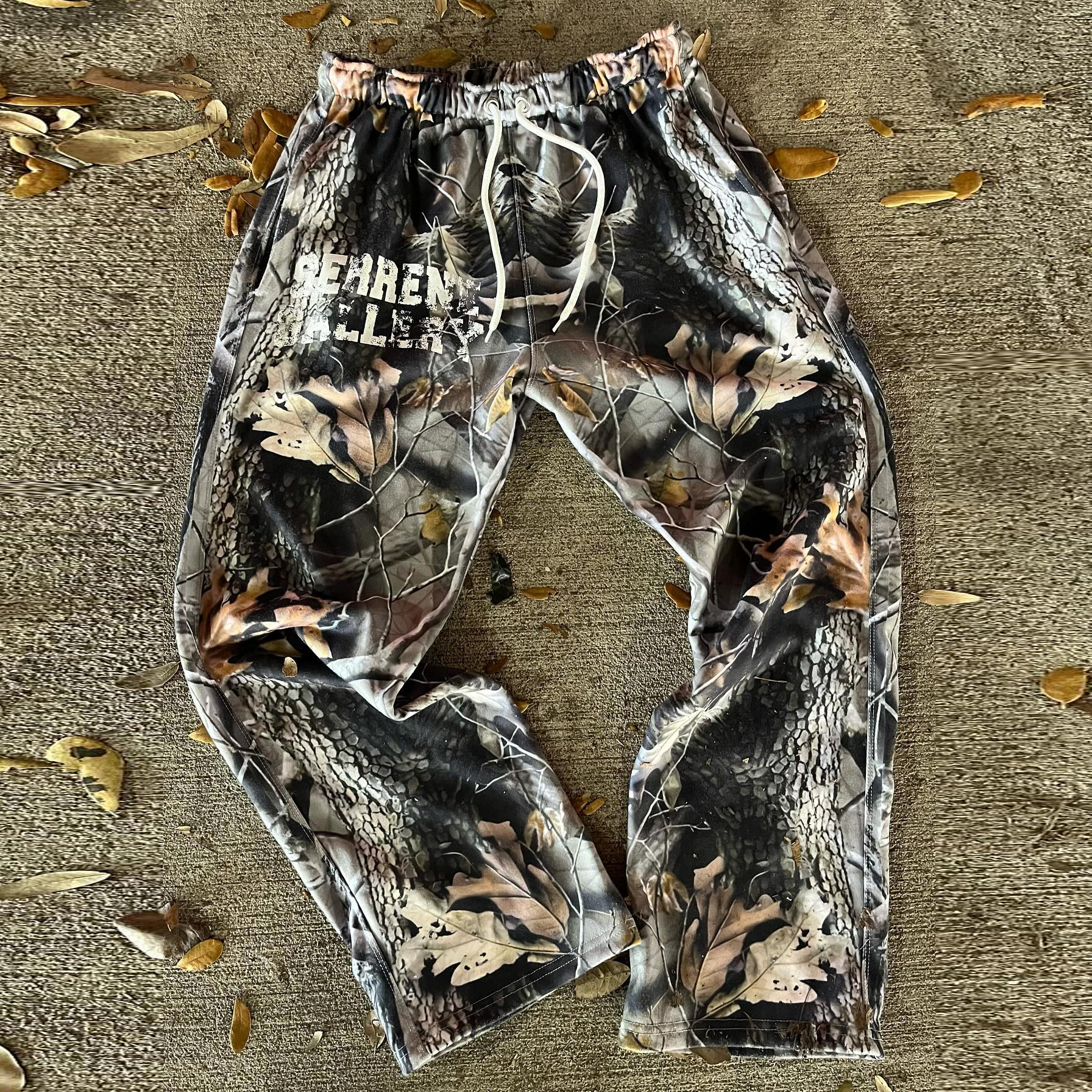 Vintage Tree Camouflage Print Casual Wide Leg Pants