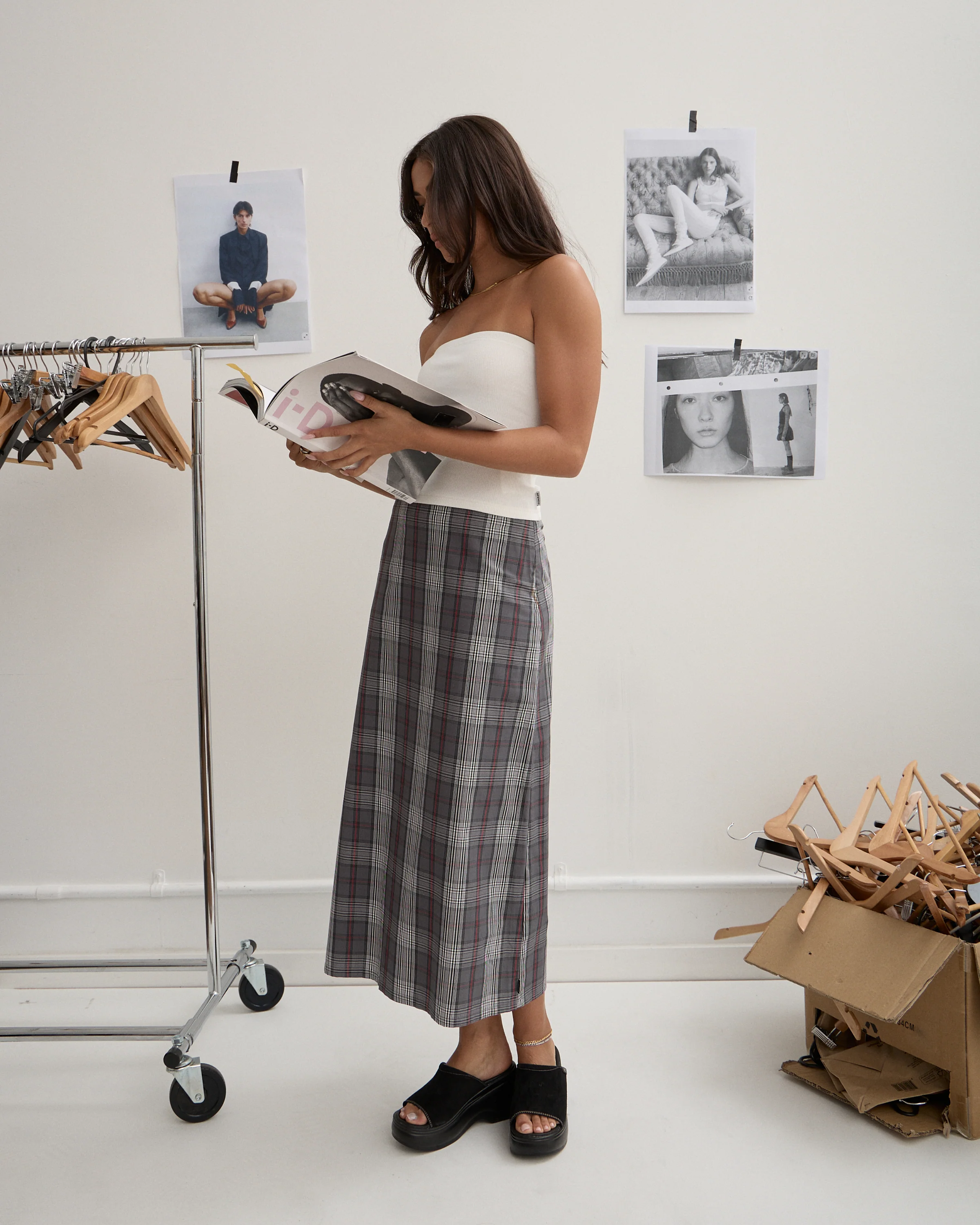 AFENDS Womens Eboni - Midi Skirt - Gunmetal