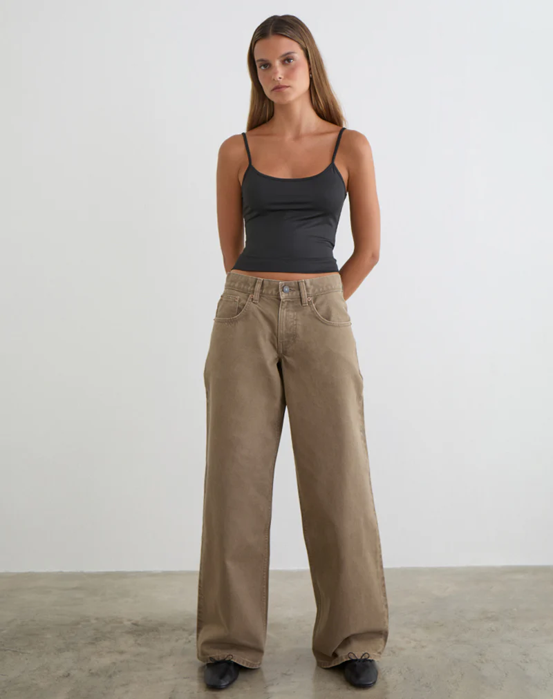 Low Rise Roomy Jeans in Bronze