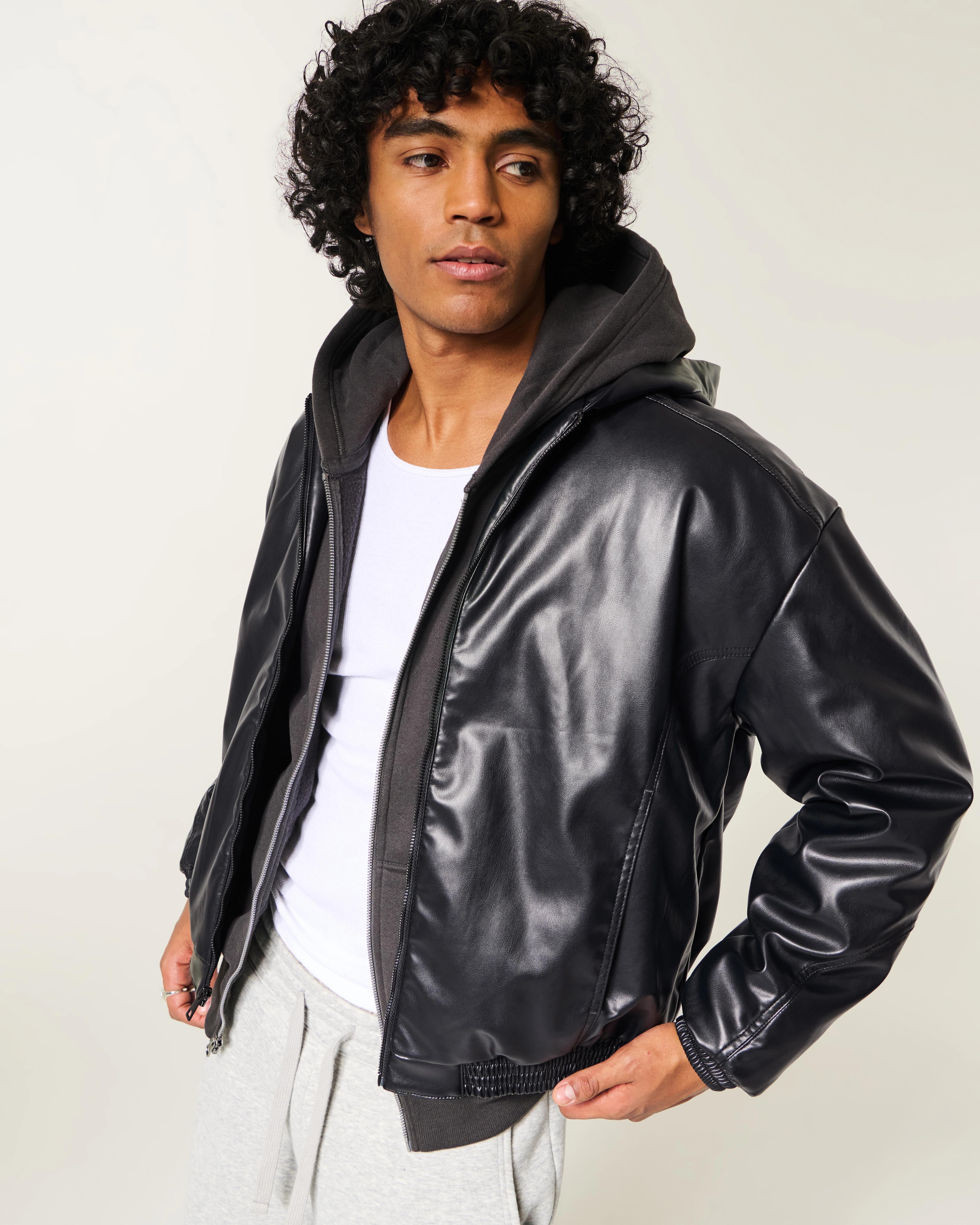 Faux Leather Skater Jacket