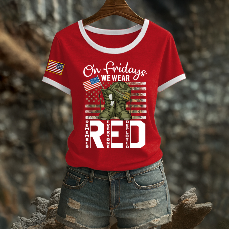 Women's Red Friday Veteran Print T-Shirt