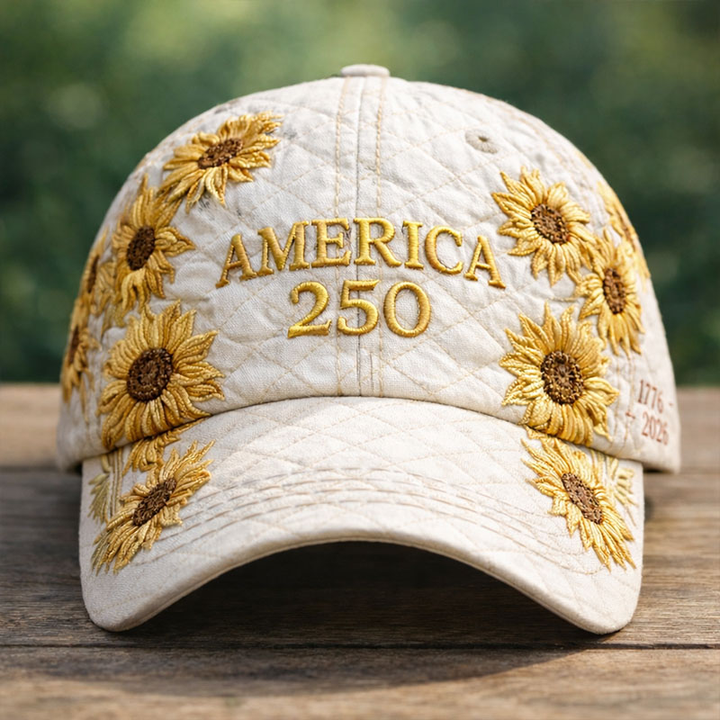 US 250th Anniversary Sunflowers Casual Printed Hat
