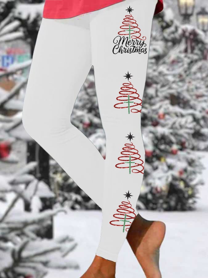 Women’s Faith Cross Christmas Print Leggings