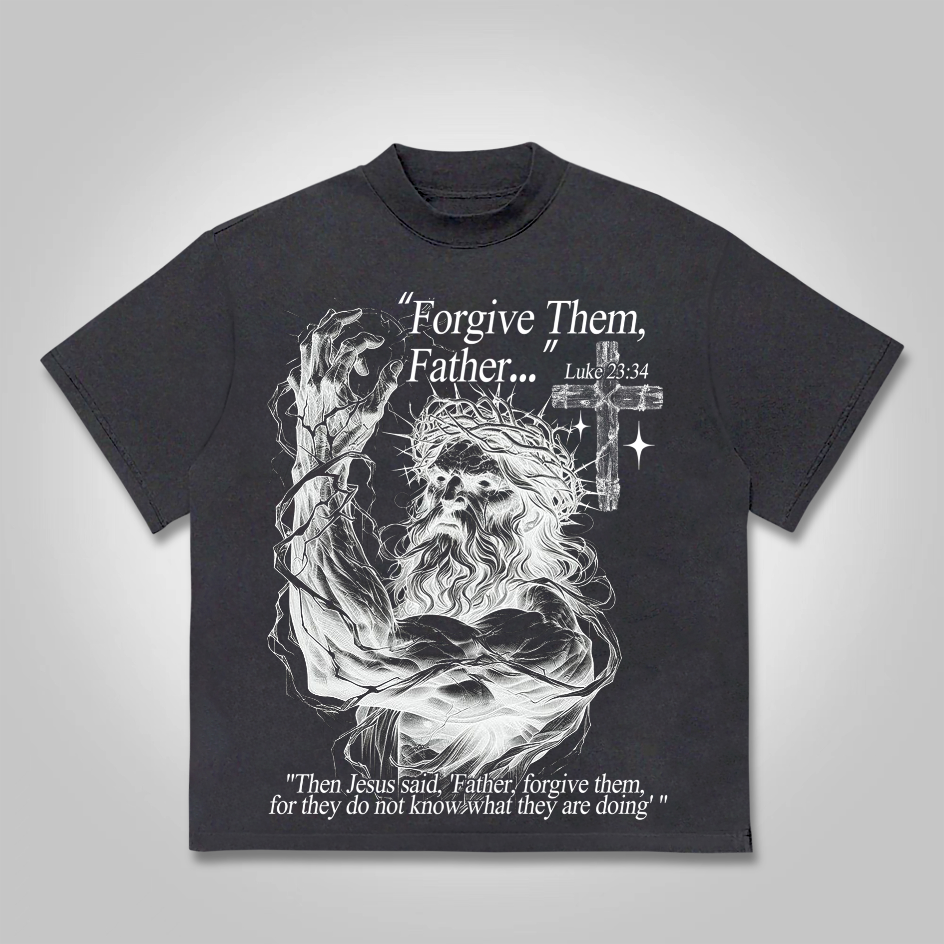 Forgive Them,father-jesus Graphic Print Printed T-shirt