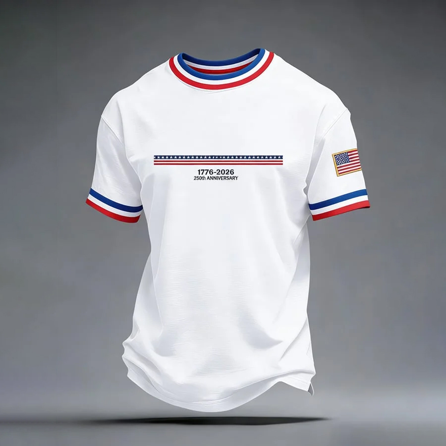 Men's 250th Anniversary of the United States Printed Short-Sleeve T-Shirt
