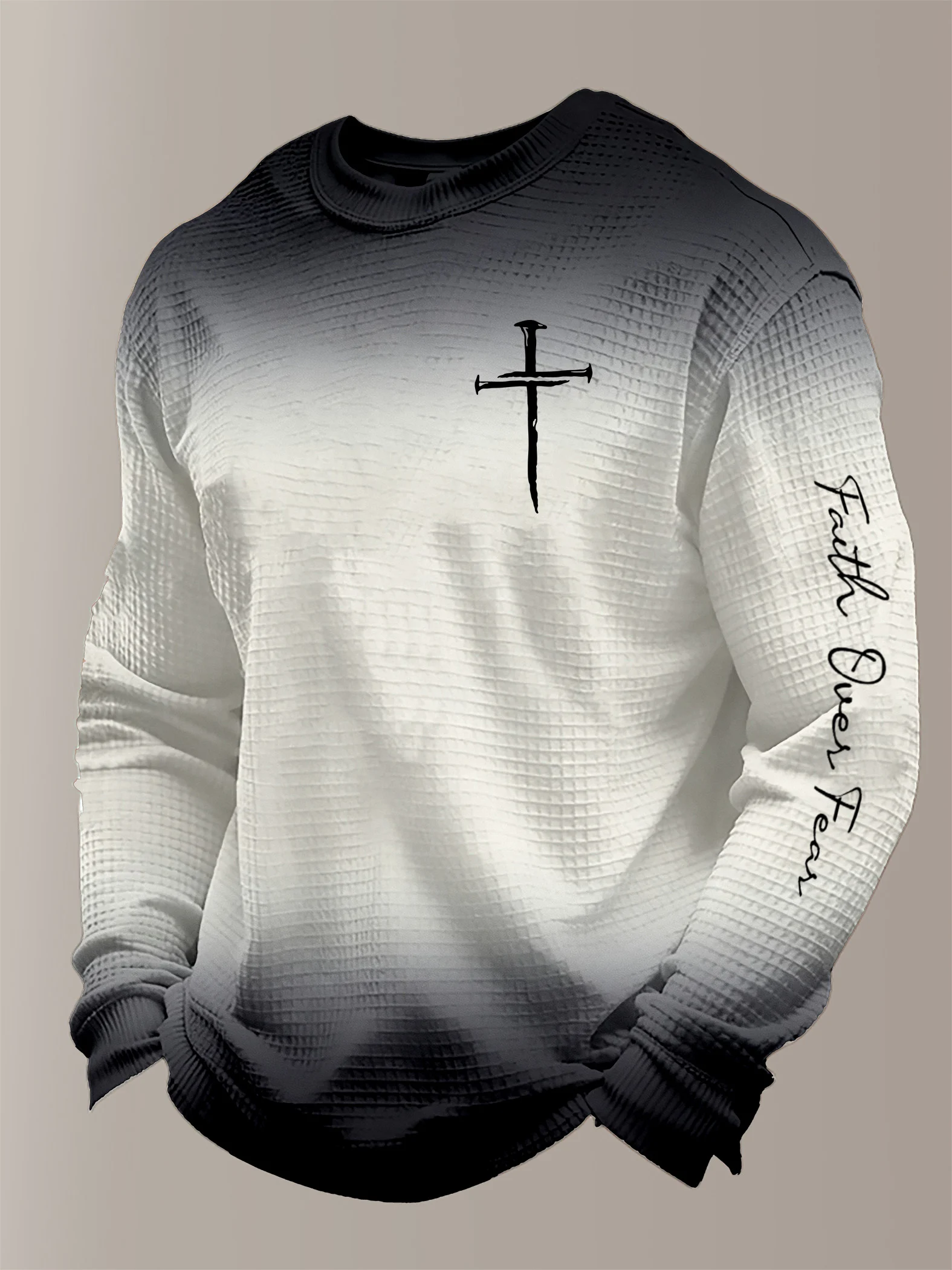 Men's Faith Print Waffle Long Sleeve