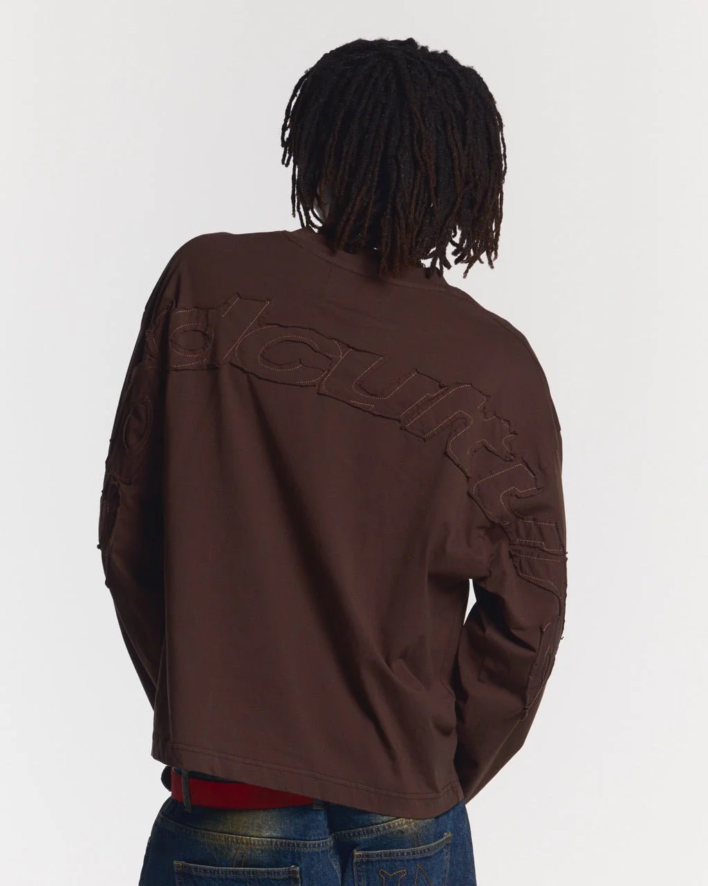 DISTRESS CURVED LONGSLEEVE BROWN