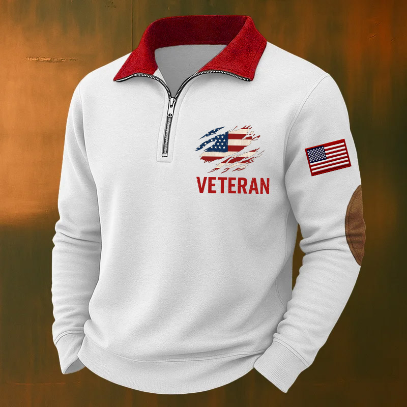 Men's Veteran Casual Zipper Sweatshirt