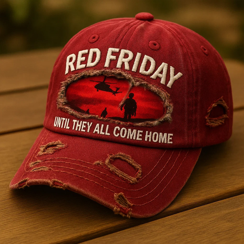 Retro Red Friday Printed Casual Hat
