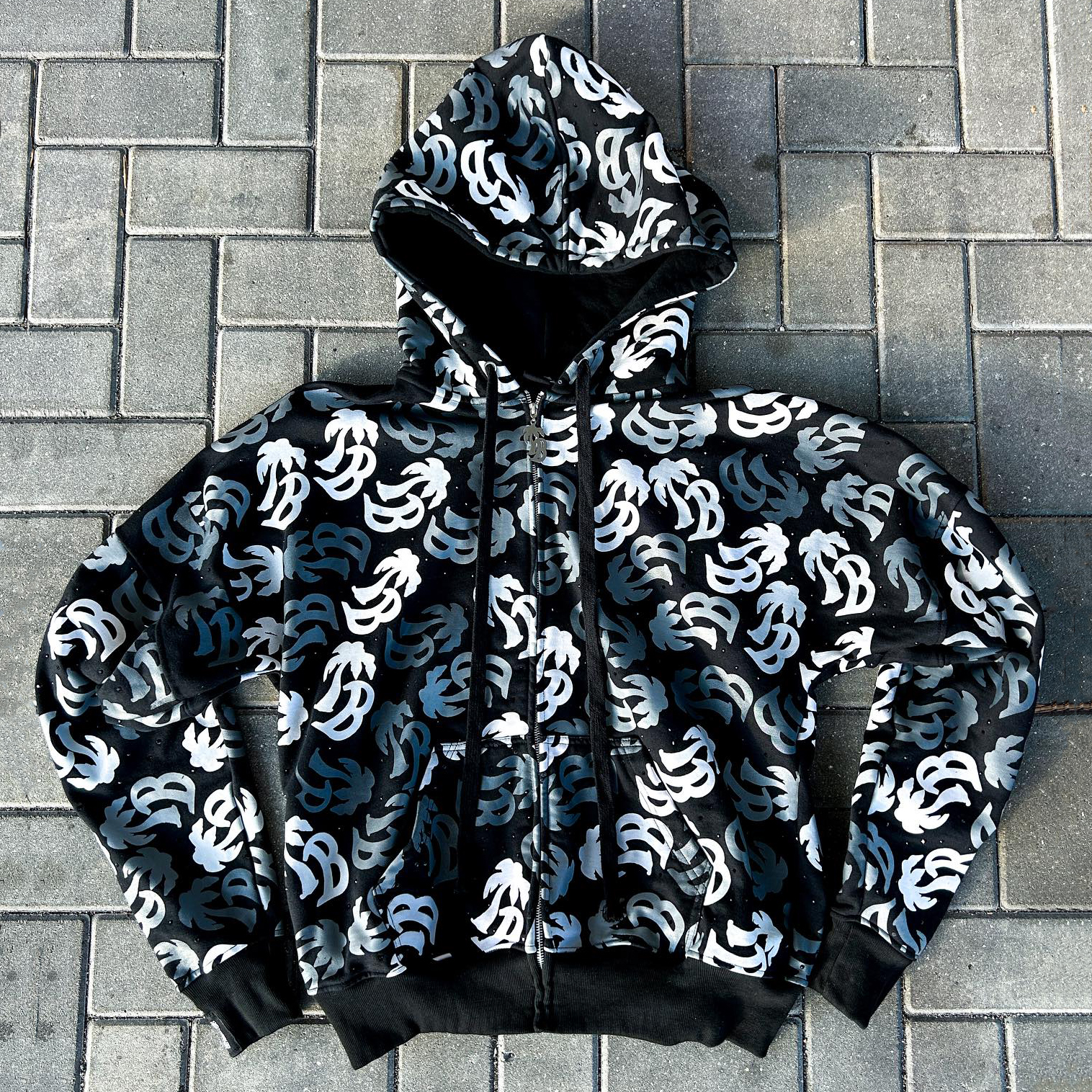 Coconut Tree Casual Street Heavy Zip Hoodie