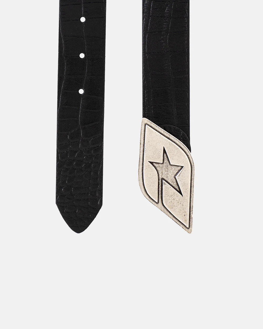 ORIGINAL LEATHER BELT CROCODILE BLACK SEAWEED