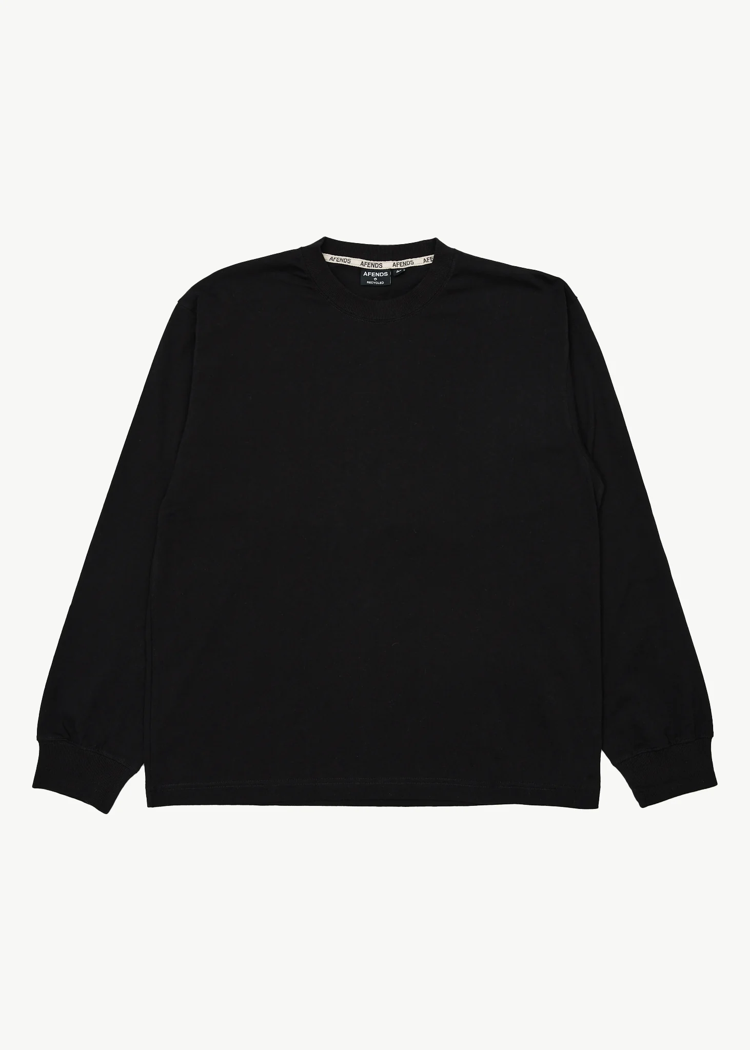 AFENDS Mens Genesis - Boxy Long Sleeve Tee - Black