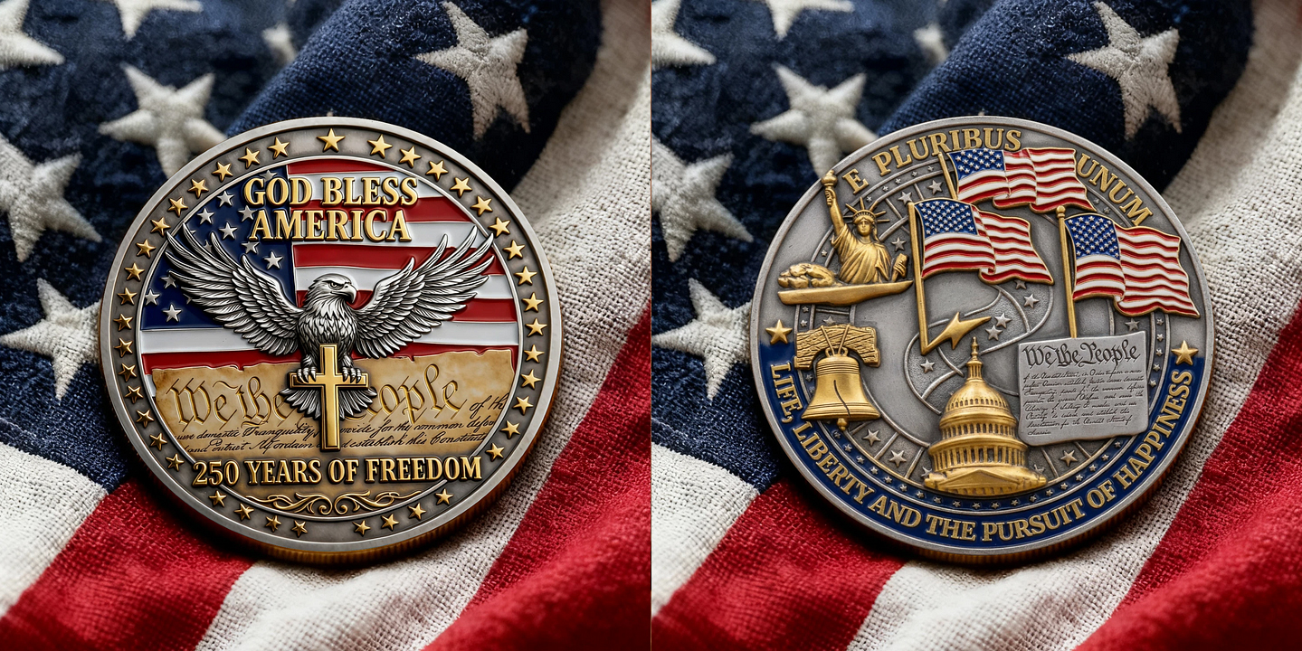 🏆Flash Sale 60% OFF - 🇺🇸 250th Anniversary Commemorative Coin – “God Bless America”