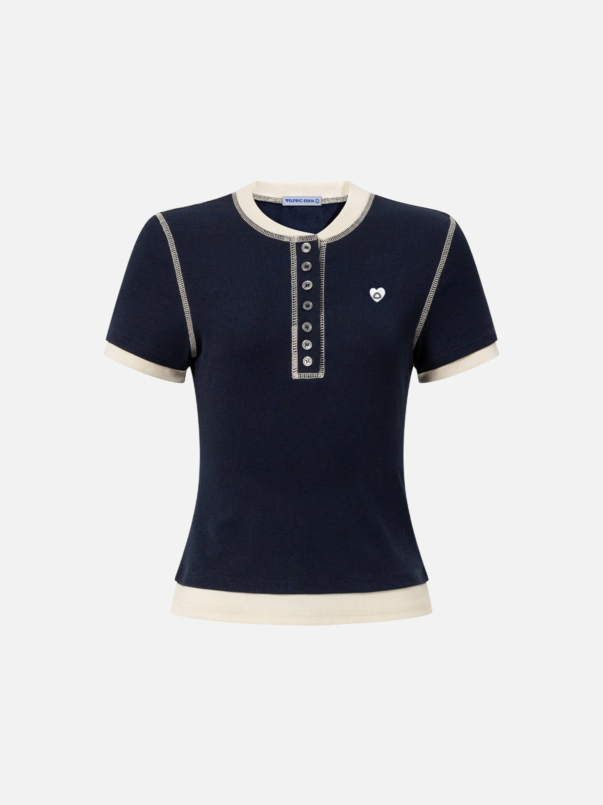 Aelfric Eden Layered Chain Henley Baby Tee