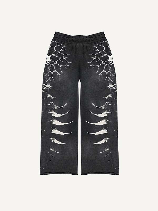 Graphic Print Elastic Waist Pants