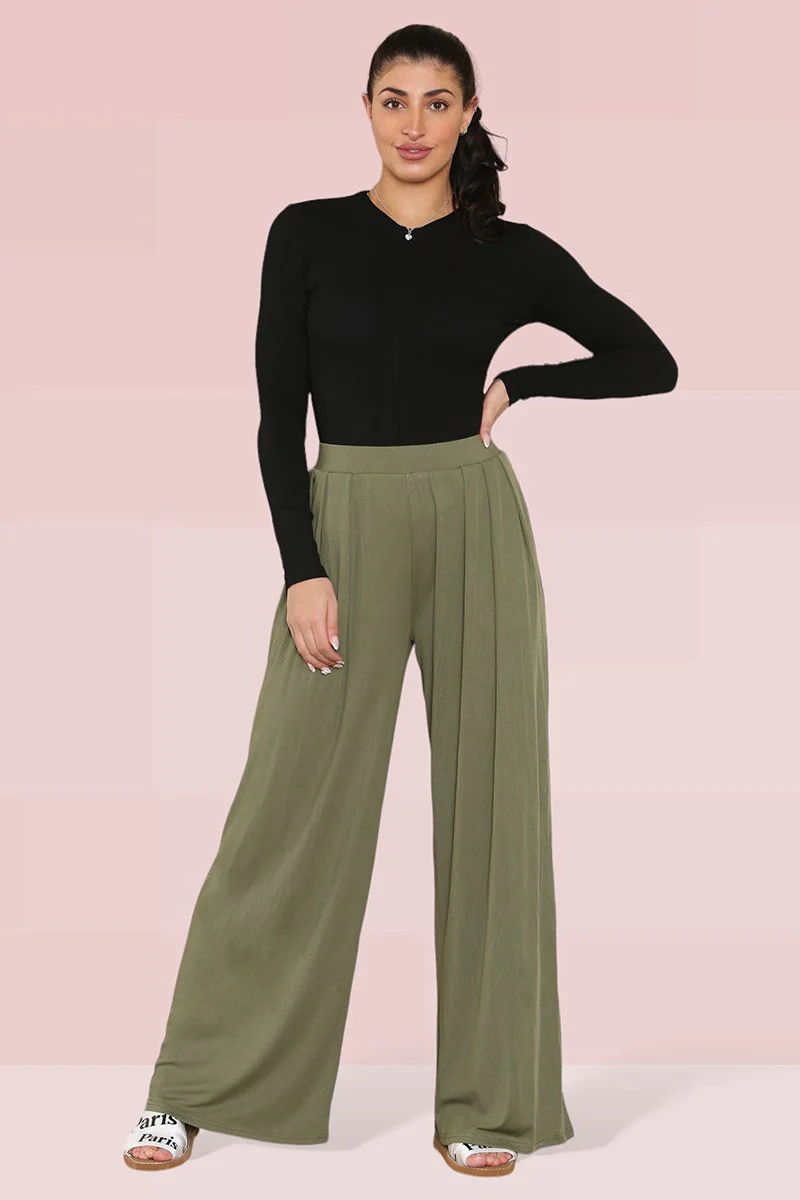 Versatile High Waist Loose Drape Wide Leg Trousers