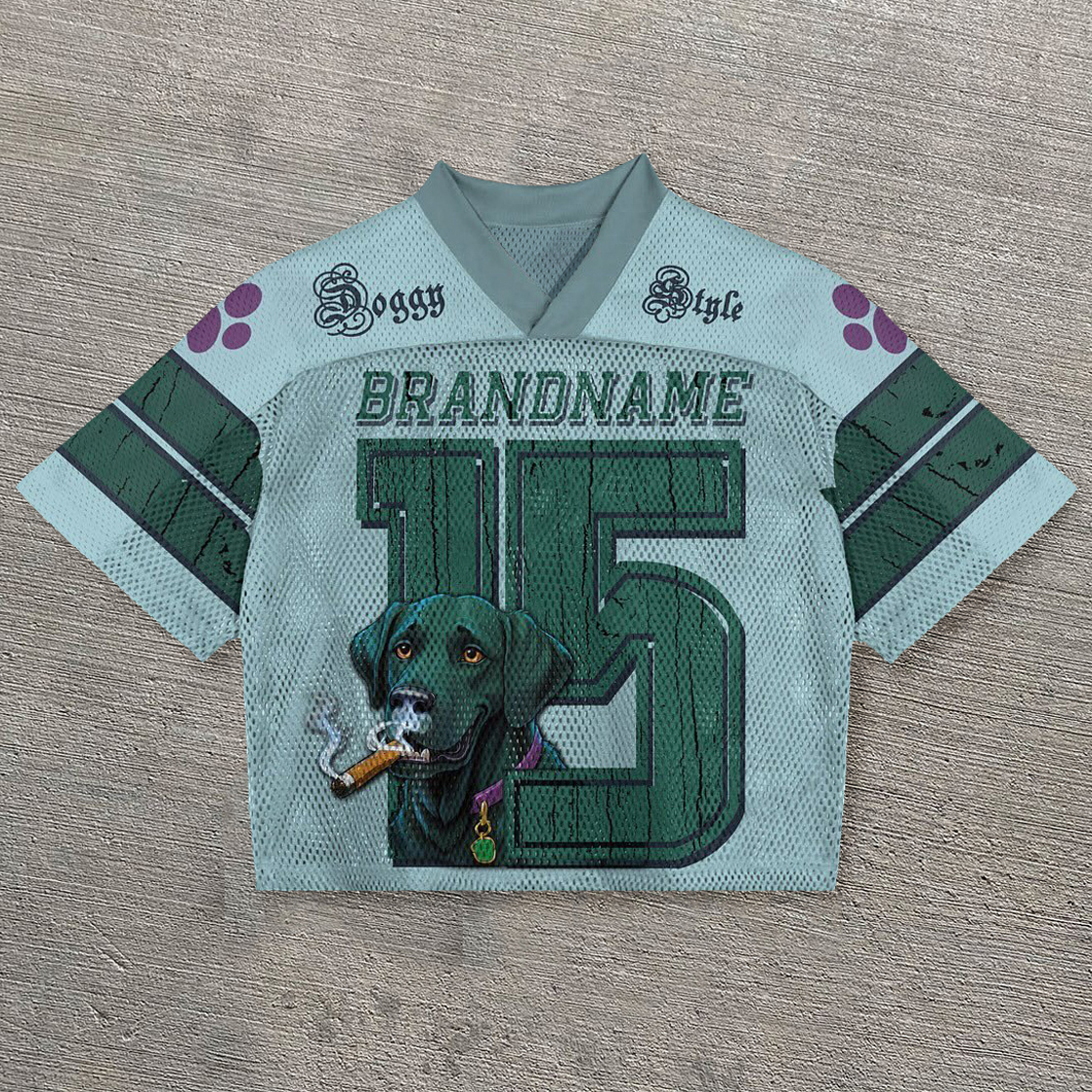 Cigar Dog Casual Street Mesh Jersey