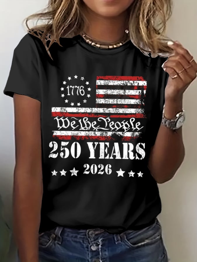 Women's 250th America Anniversary Casual Printed T-Shirt