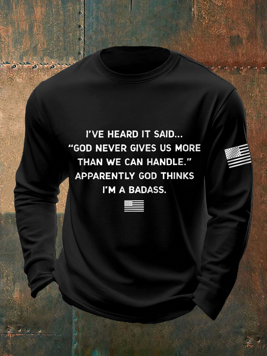 Men's Badass Patriotic Long Sleeve T-Shirt