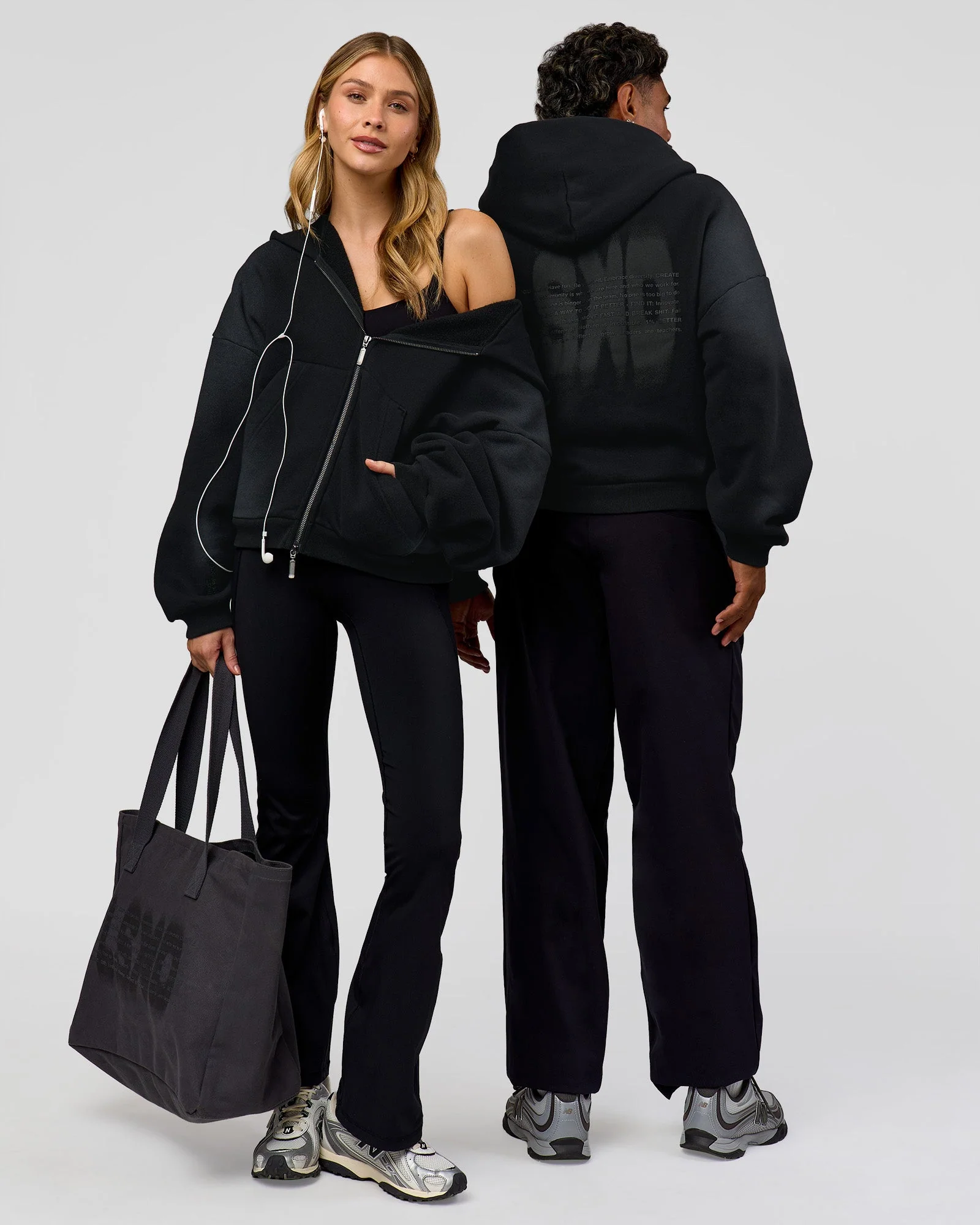 Memory in Motion Ultra Heavyweight Zip Thru Hoodie - Black Washed