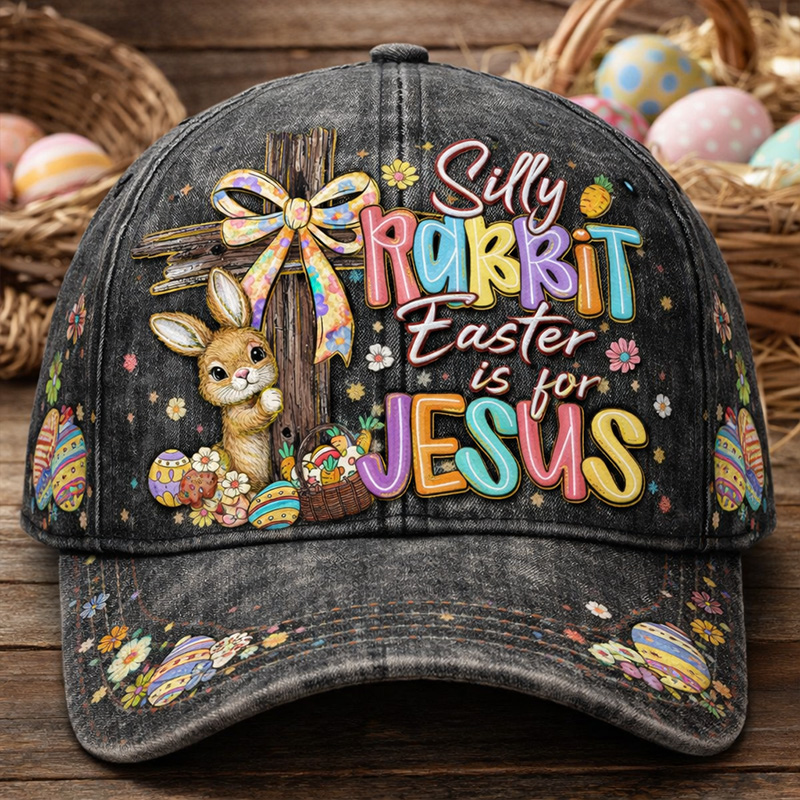 Vintage Bunny Faith “Easter is for Jesus” Baseball Cap