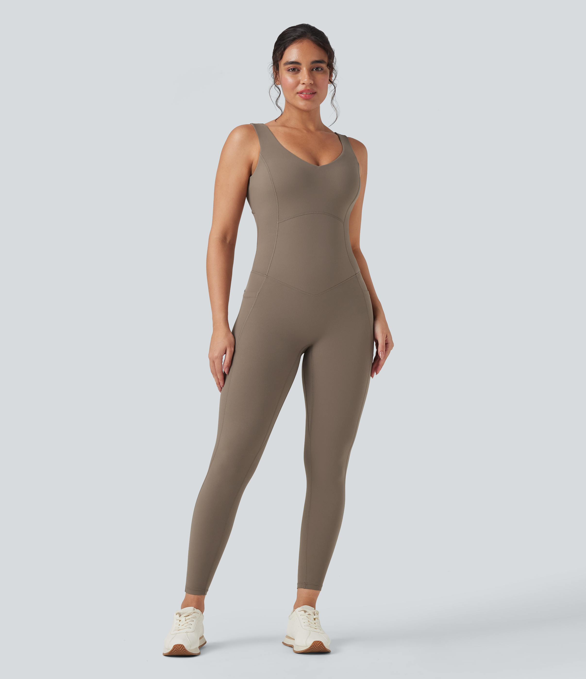 Halara UltraSculpt™ V Neck Butt Lifting Workout Jumpsuit with Pockets