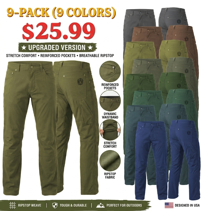 Lightweight and highly functional work pants with embedded elastic panels.