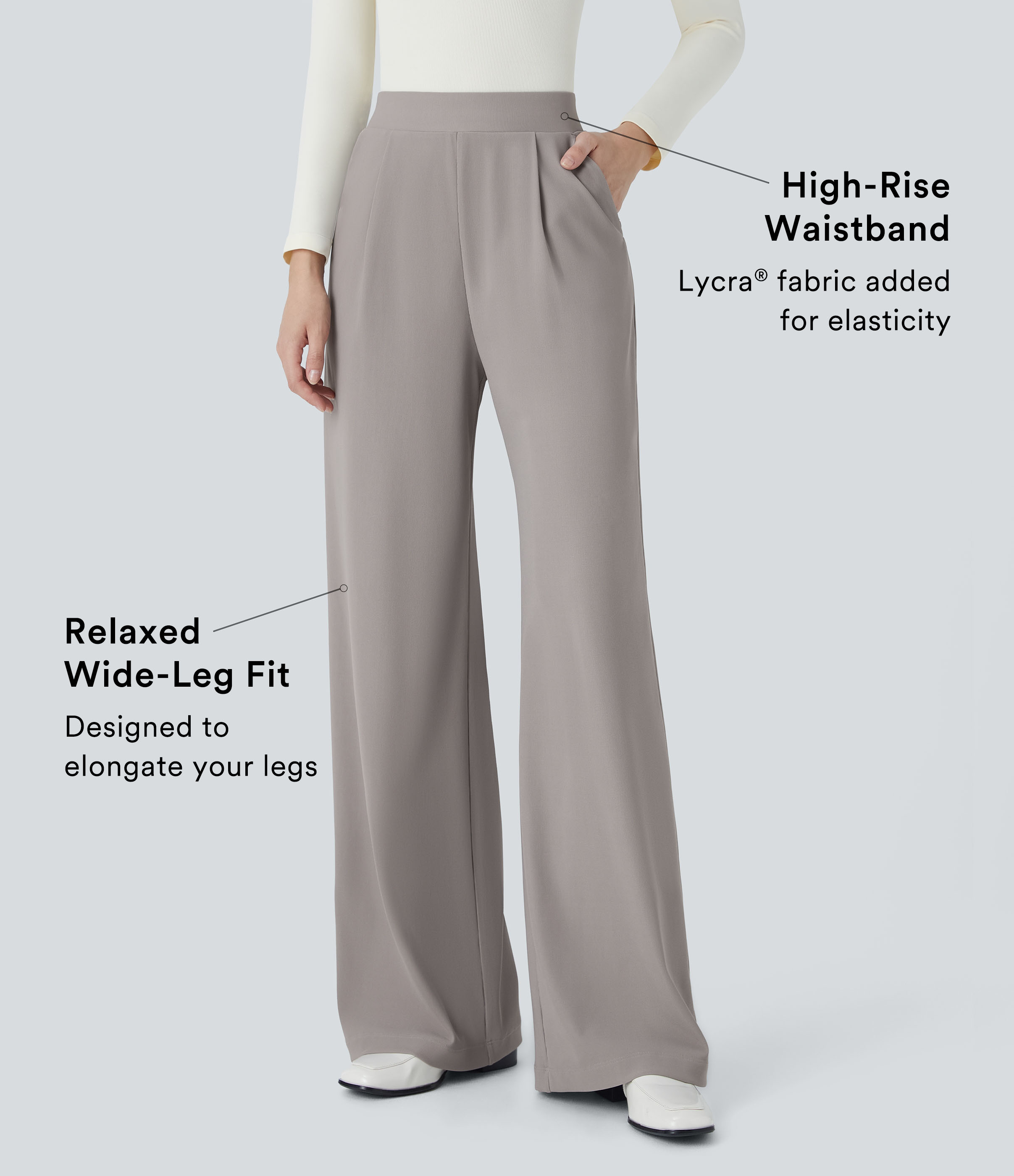 Halara Flex™ High Waisted Body Sculpt Waist-Slimming Pocket Wide Leg Micro Waffle Work Pants