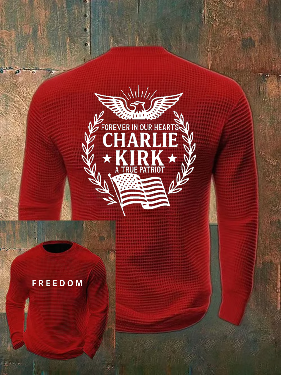 Men's Freedom Is Not Free R.I.P Charlie Kirk Waffle Long Sleeve T-Shirt