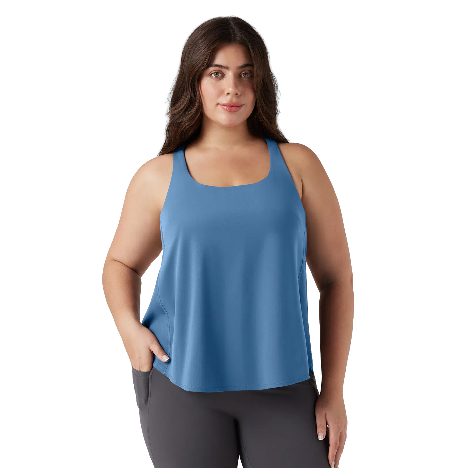 Plus Size Halara UltraSculpt™ Round Neck Curved Hem Running Tank Top